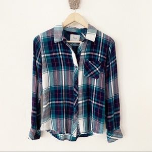 Rails Hunter Flannel In Green White & Navy